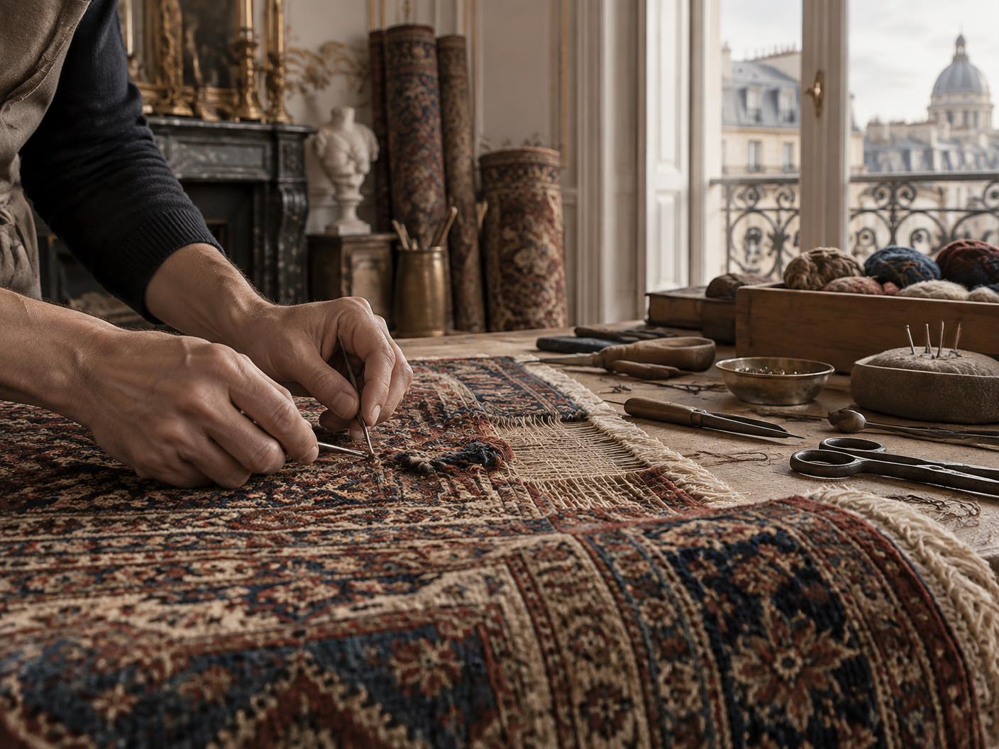 Artisan restaurant un tapis ancien